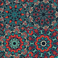 Vector ornamental round lace with damask and arabesque elements. mehndi style. orient traditional ornament