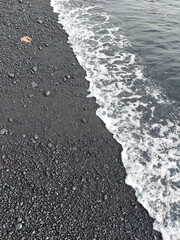 walking along the volcanic sand beaches, Lanzarote

