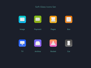 Soft Glass Icons Set #8