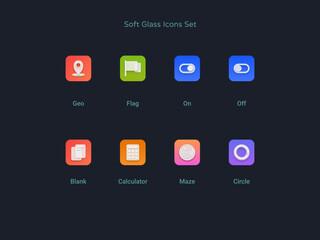 Soft Glass Icons Set #7