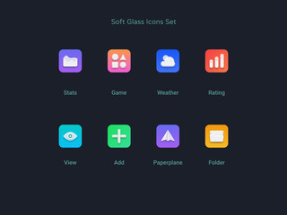 Soft Glass Icons Set #2