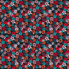 Floral pattern on a black background. Seamless pattern to decorate dresses or skirts. Decorate your fabric with floral patterns.