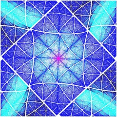 Colorful stained glass square fractal, computer generated abstract background,