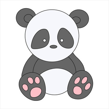 Panda Illustration Icon Isolated In White Background Jpg Jepeg