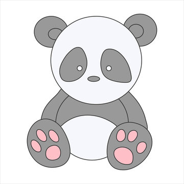 Panda Illustration Icon Isolated In White Background Jpg Jepeg