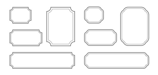 シンプルな内側角丸と二角丸のフレーム素材