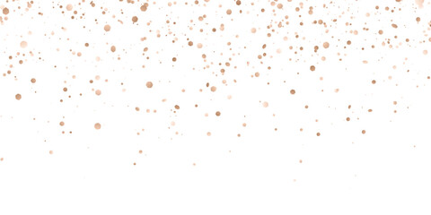 Fototapeta na wymiar Bronze gold glitter confetti on white background. Vector