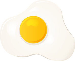 Fried eggs isolated on white background. Vector illustration.