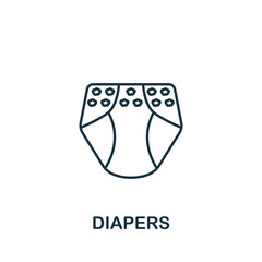 Diapers icon. Monochrome simple Baby icon for templates, web design and infographics