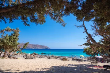 Photo sur Plexiglas  Plage d'Elafonissi, Crète, Grèce La célèbre plage de sable de Kedrodasos près d& 39 Elafonisi, La Canée, Crète, Grèce.