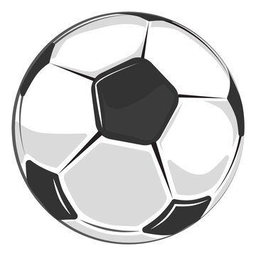 Soccer ball icon. Cartoon football symbol. Goal sign