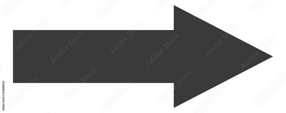 Poster right arrow. forward motion. simple black direction pointer