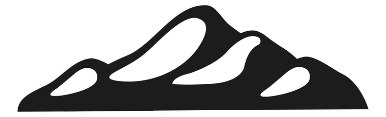 High hill range icon. Mountain landscape logo