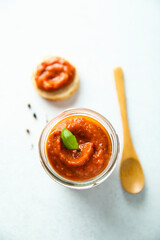 Homemade tomato and roasted pepper sauce