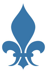 French royal sign. Heraldic lily emblem. Vintage flower symbol © MicroOne