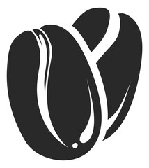 Coffee beans logo. Dark arabic grain. Cafe symbol