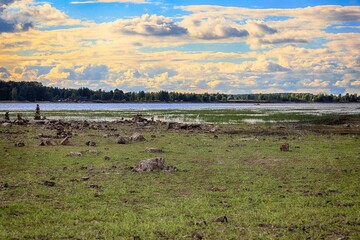 landscape of the drained daugava river
