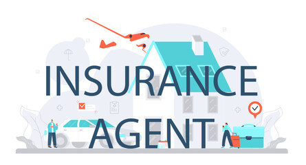 Insurance agent typographic header. Idea of security