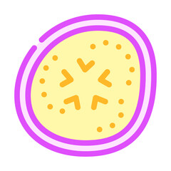 cut eggplant color icon vector. cut eggplant sign. isolated symbol illustration