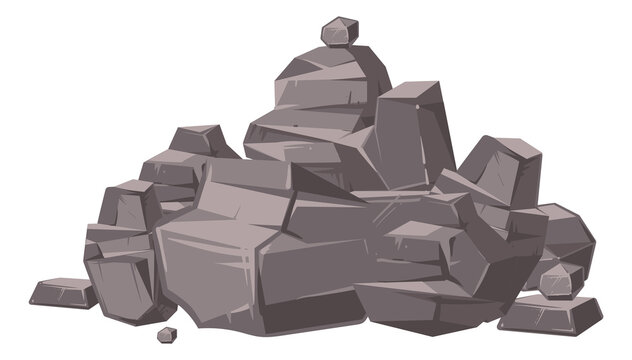 Rock pile. Big stack of rough stones and boulders