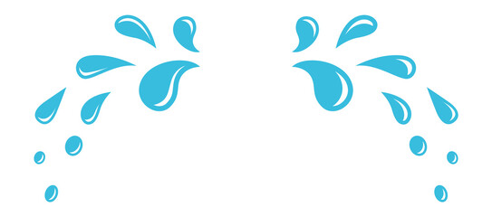 Water drops. Aqua splash. Falling cartoon tears © LadadikArt