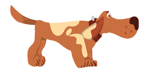 Dog rack icon. Ready to hunt. Cartoon character