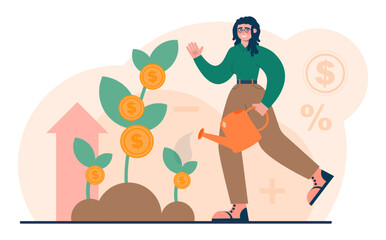 Investment concept Investing strategy, idea of financial support