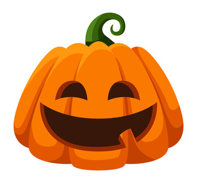 Halloween pumpkin smile face. October holiday spirit