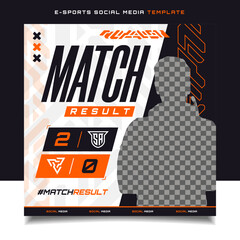 Match Result E-sports Gaming Banner Template for Social Media Post