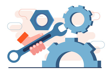 Setting and optimization concept. Idea of improvement, change or repair.