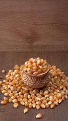 Raw Corn Seeds or Corn kernels are from Maize is a grain, and the kernels are used in cooking as a vegetable or a source of starch.