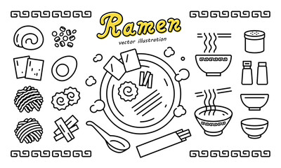 ラーメン アイコン ベクターイラスト