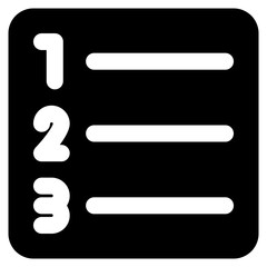 Numbering list glyph icon