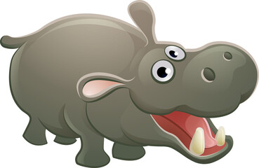 Hippopotamus Animal Cartoon Character