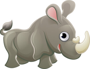 Fototapeta premium Rhino Animal Cartoon Character