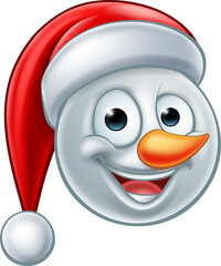 Christmas Snowman Santa Hat Emoji