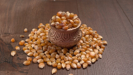 Raw Corn Seeds or Corn kernels are from Maize is a grain, and the kernels are used in cooking as a vegetable or a source of starch.