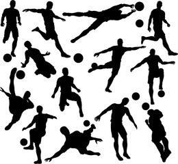 Football Soccer Player Silhouettes