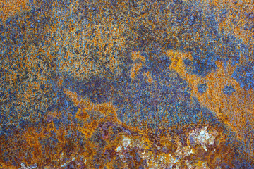 Rust metal background. Rusty texture old iron steel surface plate. Grunge, aged, corrosion material backdrop. 
