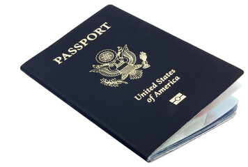 US passport slightly open Transparent