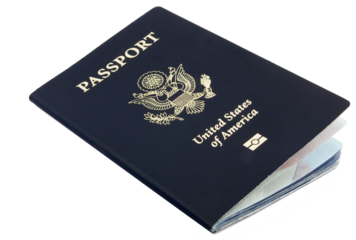 US passport slightly open Transparent