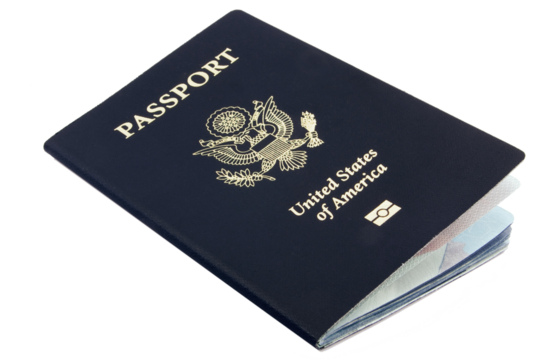 US passport slightly open Transparent - Powered by Adobe
