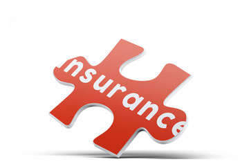 One Piece of Jigsaw Puzzle with Insurance Text