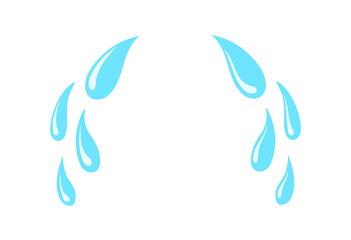 Cartoon tears. Dripping despair drops, vector illustration