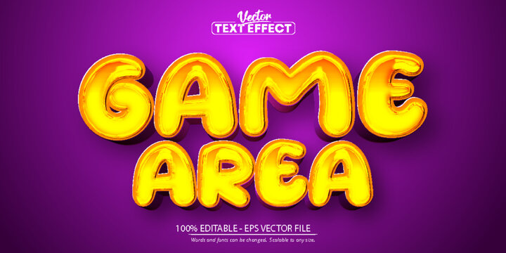 Game area text, cartoon style editable text effect