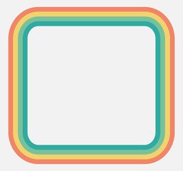 Retro rainbow colors border background.