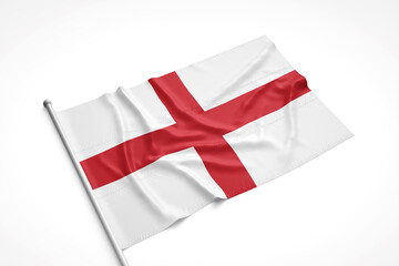 English Flag is Laying on a White Surface
