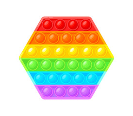 Hexagonal Pop it. Puch bubble gadget, vector illustration © ssstocker
