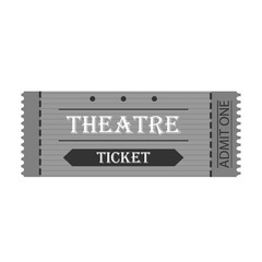 Retro grey theatre ticket icon isolated on white background. Vector illustration EPS10
