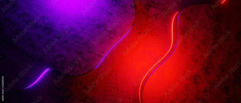 Wall mural violet and red combination dynamic shape abstract minimal grungy color background with purple and re